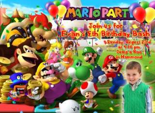SUPER MARIO BROTHERS Video Game BIRTHDAY INVITATIONS x2  