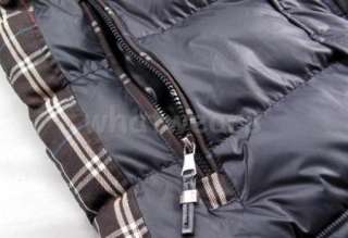 Mens Cool Patched Plaid Winter Short Jacket / Coat M~XL Black TB 