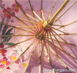 Asian Japanese Chinese Umbrella Parasol 32in Pink 156 1  