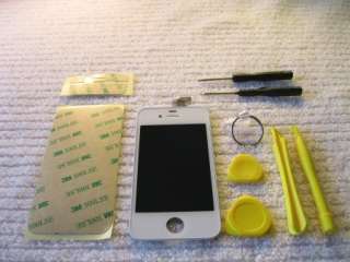 iPhone 4 LCD Assembly Digitizer WHITE 4G G GSM AT&T Glass Screen 
