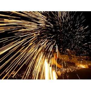  A Palestinian Boy Plays with a Homemade Sparkler 