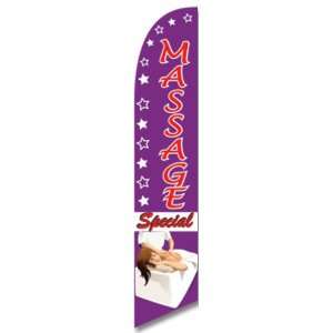5ft Massage Special Feather Banner Flag Set   INCLUDES 15FT POLE 