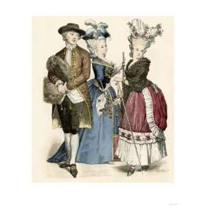  French Clothing and Hair Fashion of the Late 18th Century 