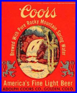 1950s Family Bar Coors Beer Matchcover #1  Littleton CO  
