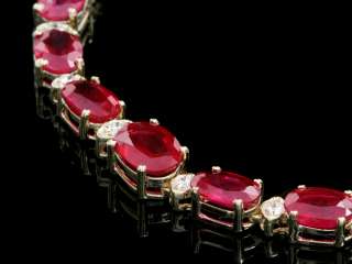 17600 CERTIFIED 14K YELLOW GOLD 37.00CT RUBY 1.15CT DIAMOND NECKLACE 