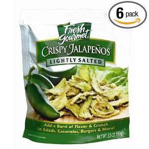 Fresh gourmet Crispy Jalapenos, Lightly Salted, 3.5 Ounce (Pack of 6 