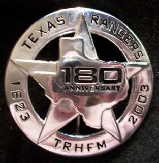 2003 Texas Ranger 180th Anniversary Badge  