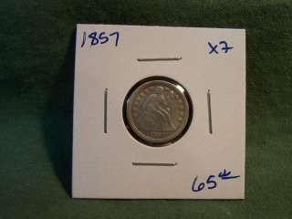 1857 XF Seated Liberty Dime, nice coin, see our store  