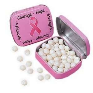 Pink Ribbon Tins with MInts   1 Dozen Grocery & Gourmet Food