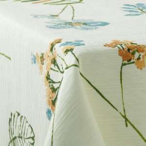 Food Network Birch Hill Floral Ribbed Tablecloth Fabric Table Cloth 