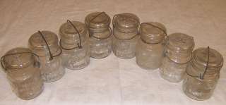 Old Ball ideal glass fruit canning jars w wire bail lid pt NR lot 