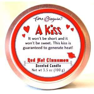  Valentines A Kiss Red Hot Cinnamon Scented Travel Candle 