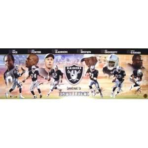  Oakland Raiders 6 Player Autographed Panoramic Sports 