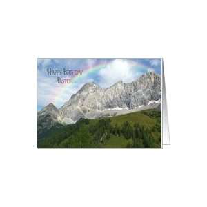  Pastor, birthday, mountain, rainbow, nature, scenic Card 