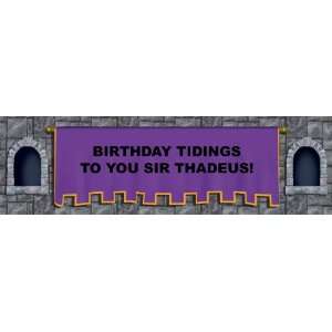  Knights Purple Personalized Birthday Banner Medium 24 x 80 