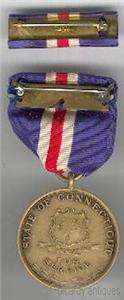 Connecticut WW1 Service Medal & ribbon bar & case,s9825  