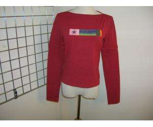 NWT $160 KRIZIA JEANS Red Boatneck Zip Sleeve Top 44/10  