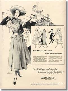 1948 Shopping for Non Shrink Fashions   Sanforized Ad  