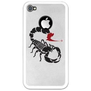  iPhone 4 or 4S Clear Case White Tribal Scorpion 