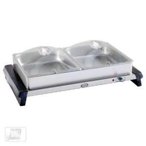  Cadco WTBS 2P 9 Qt Stainless Steel Rectangular Double 