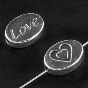   8mm Sterling Silver Love & Heart Message Bead Arts, Crafts & Sewing