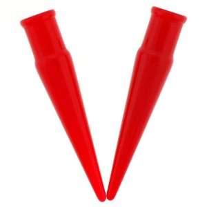  Red Acrylic Easy Fit Tapers   8G   Sold as a pair Jewelry