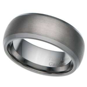 8MM Mens Tungsten Carbide Ring Wedding Band with Brushed finish [Size 