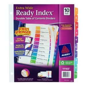Products   Avery   Extra Wide Ready Index Dividers, 10 Tab, 9 1/2 x 11 