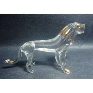  Blown Glass Lion Figurine 2.5 length and 1.5h 