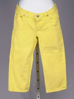 CREW Yellow Stretch Cotton Matchstick Crop Jeans 27  