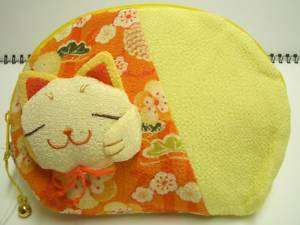 Very Cute Lucky Cat Face Large Cosmetic Bag Pouch  