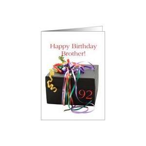  Brother 92nd birthday gift with ribbons Card Health 