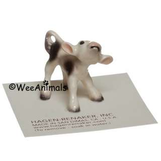   Spotted Calf Cow Cattle Miniature Figurine Ceramic Small Wee 211