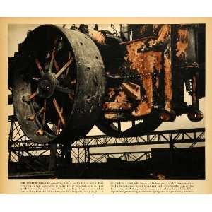  1942 Print World War II Tractor Steel Scrap Yard Effort 
