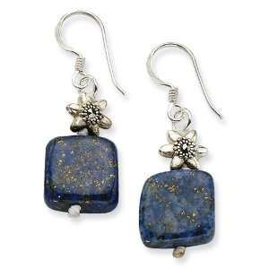  Sterling Silver Lapis & Marcasite Earrings Vishal Jewelry 