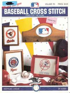   Cross Stitch Major League Orioles Tigers Yankees White Red Sox Indians