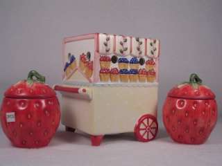 Yankee Candle Acces. St/3 Fruit Cart Tart Burner & 2 Strawberry Votive 