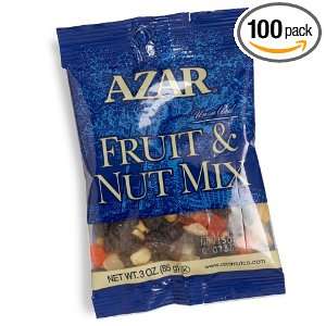 Azar Nut Company Fruit and Nut Mix, Unsalted, 3 Ounce Bags (Pack of 