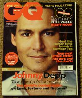 BRITISH GQ December 2011 JOHNNY DEPP Real Interview 100 BEST THINGS In 