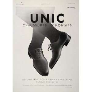 1932 French Ad Unic Mens Shoes A M Cassandre Art Deco   Original 
