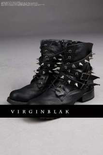vb HOMME Spike Studded Belted Military Boots Rock 1QA  