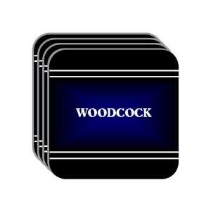 Personal Name Gift   WOODCOCK Set of 4 Mini Mousepad Coasters (black 