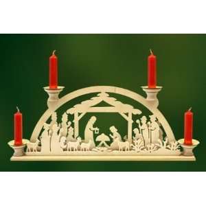  German Wood Nativity Christmas Candle Arch