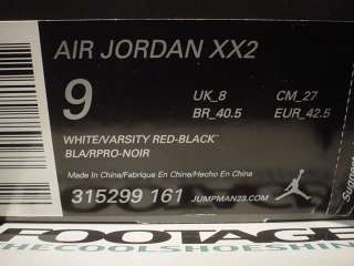2006 Nike Air Jordan XXII XX2 22 WHITE RED BLACK Sz 9  
