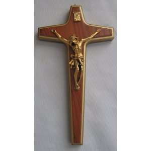 Wooden Crucifix with Gold Trim   8 inch