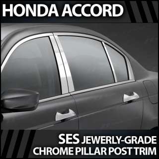2008 2012 Honda Accord 4DR 6pc SES Chrome Pillar Trim  