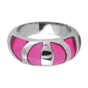  Womes Ring with Pink Resin   Size 6 Inox Jewelry