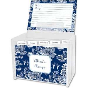  Boatman Geller Recipe Boxes with Cards   Chinoiserie Navy 