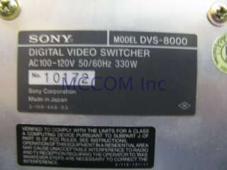 This auction is for a Sony DVS 8000 digital Video Switcher Frame with 