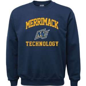  Merrimack Warriors Navy Youth Technology Arch Crewneck 